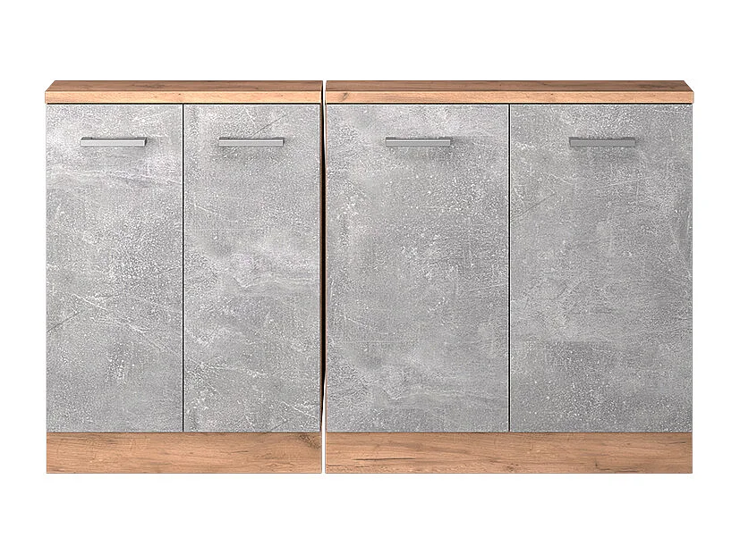 Küchenschrank für Dachschrägen beton 140x46x81.6 r-line