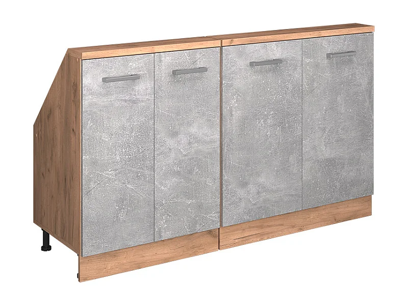 Küchenschrank für Dachschrägen beton 140x46x81.6 r-line