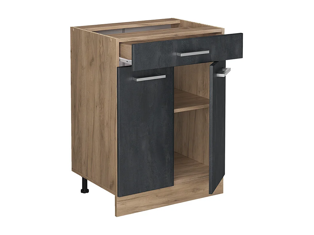 Meuble cuisine béton noir 60x60x81.6 r-line