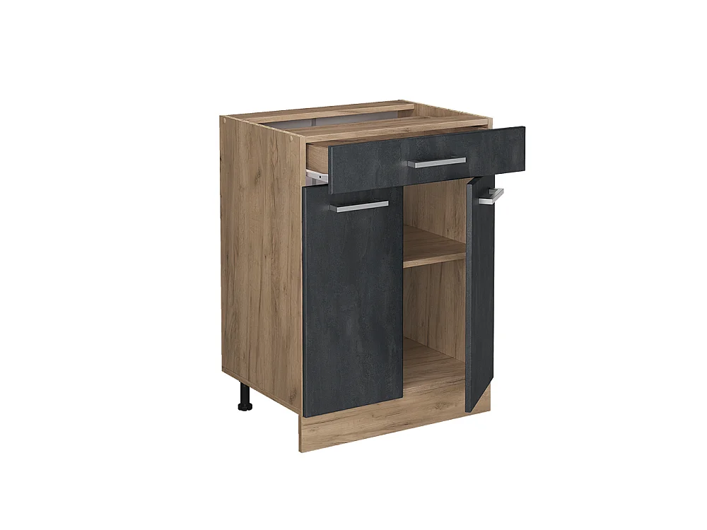 Mueble bajo de cocina hormigón negro 60x60x81.6 r-line