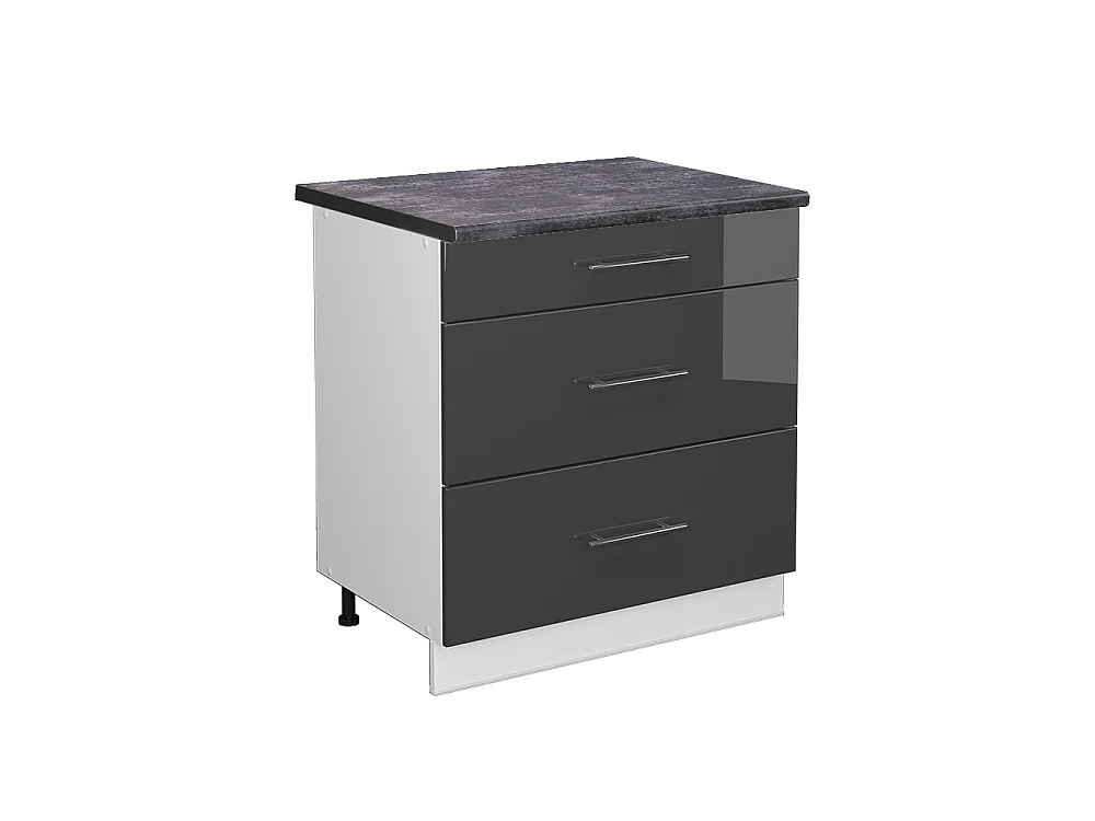 Keukenonderkast antraciet hoogglans 80x60x82 fame-line