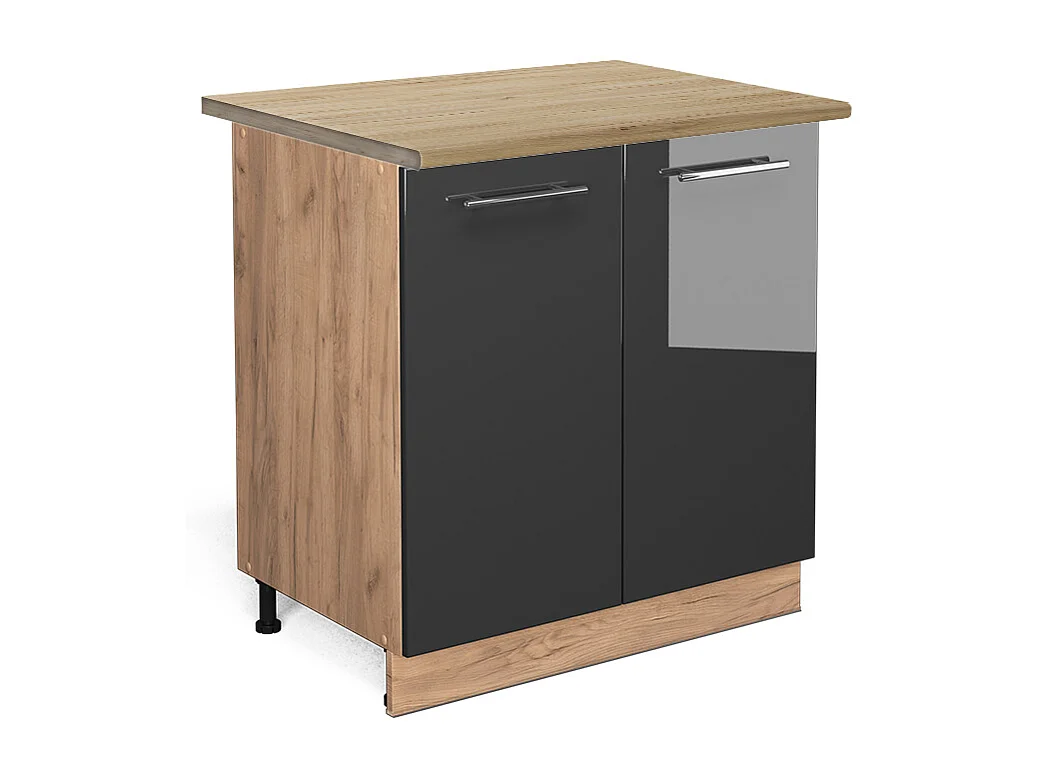 Mueble bajo de cocina antracita alto brillo 80x60x82 fame-line