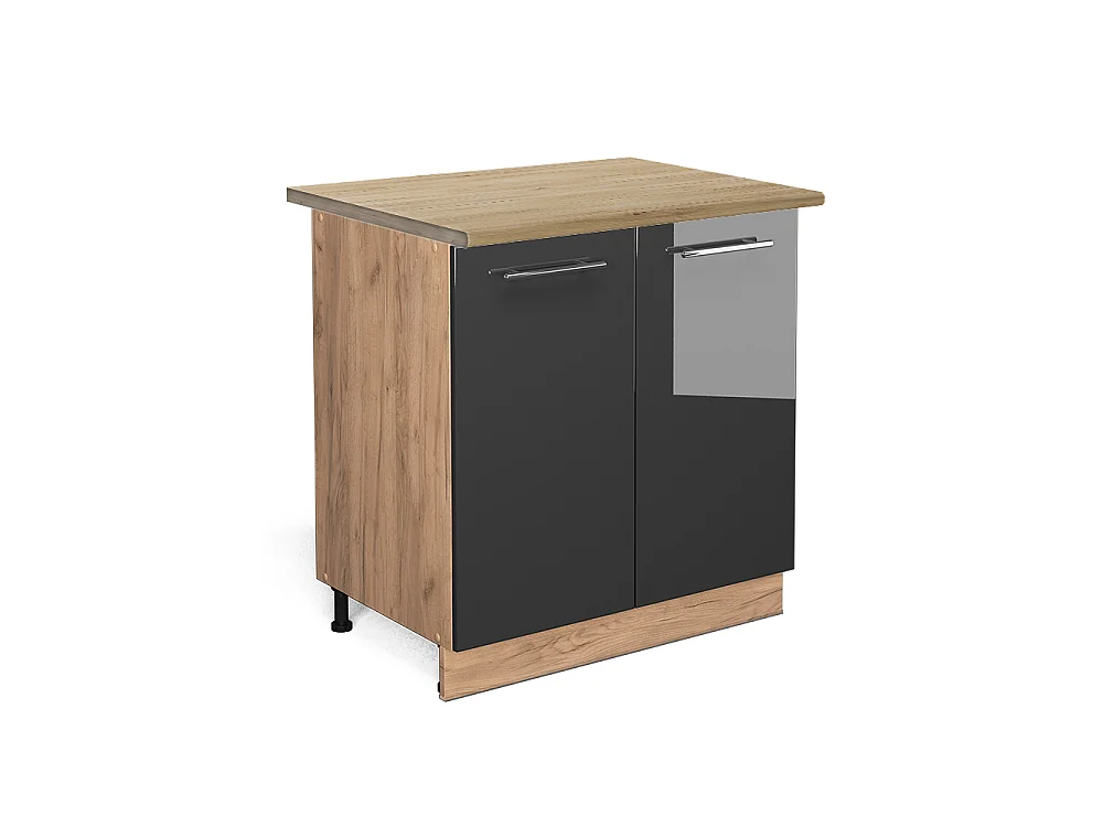 Keukenonderkast antraciet hoogglans 80x60x82 fame-line