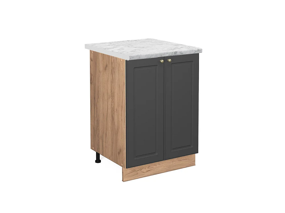Meuble bas de cuisine anthracite-or 60x60x82 fame-line