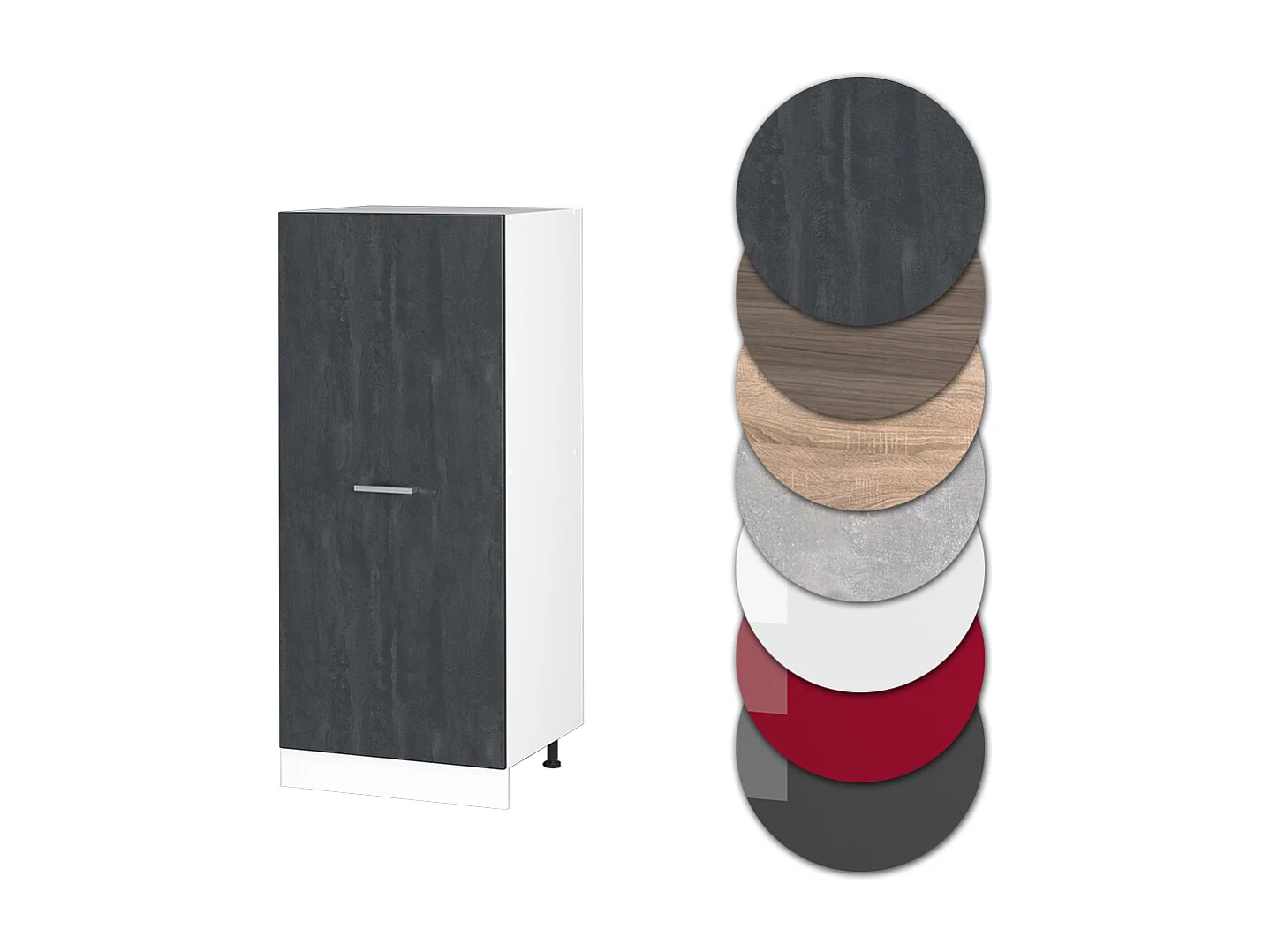 Armario para horno empotrado hormigón negro 60x57x143 r-line