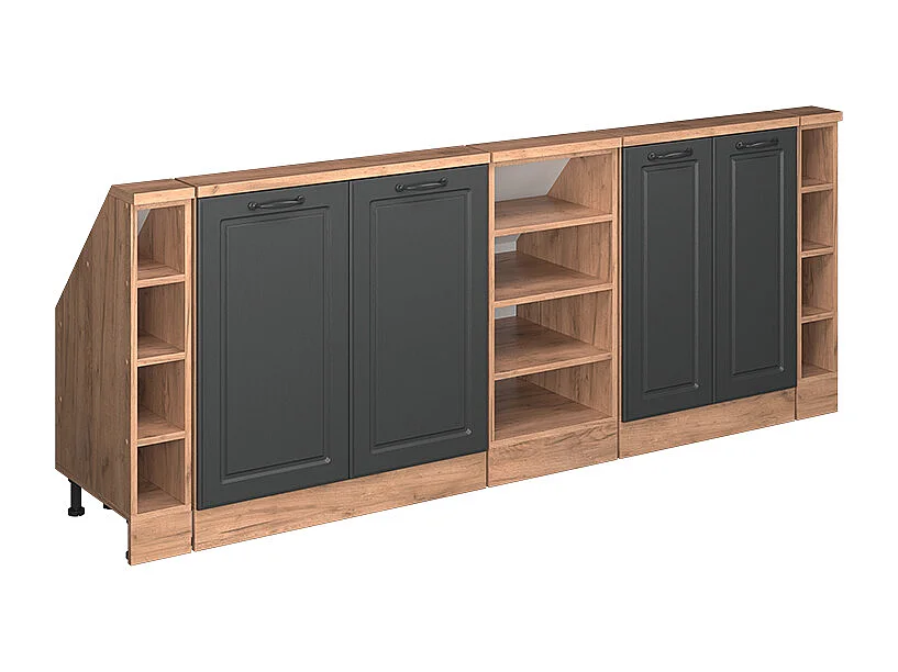 Meuble sous pente anthracite campagne 210x46x81.6 r-line