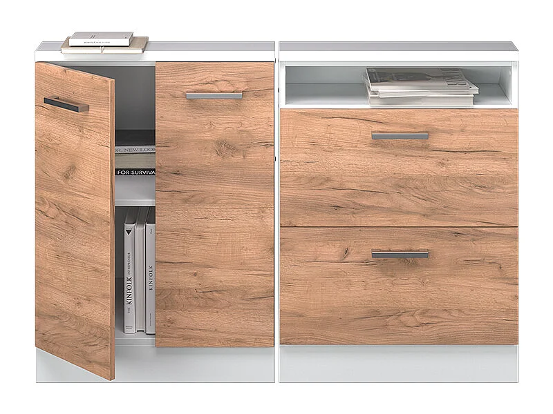 Meuble sous pente chêne de force doré 120x46x81.6 r-line