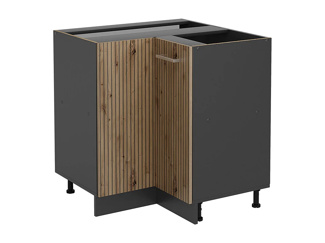 Armario de esquina roble artesanal 75.6x46x81.6 r-line