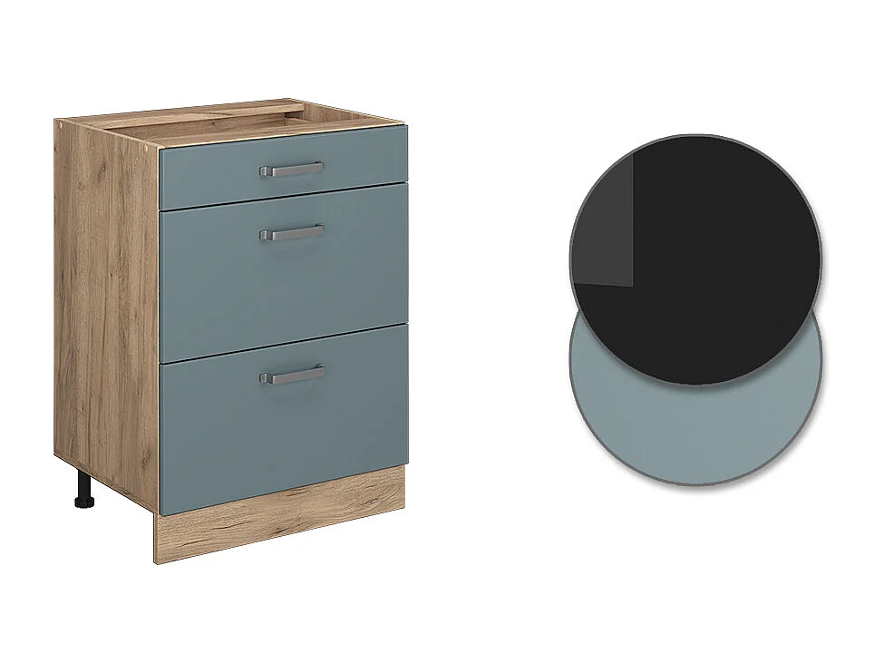 Mobiletto base per cucina grigio-blu 60x60x81.6 r-line