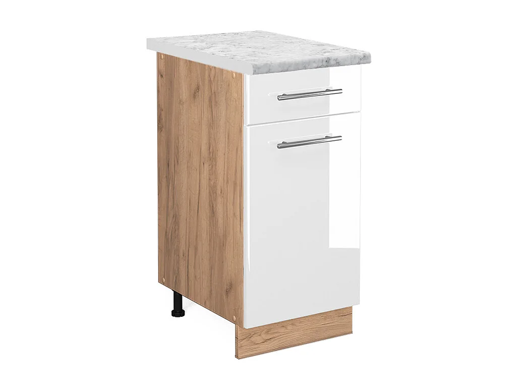 Meuble cuisine blanc haute brillance 40x60x82 fame-line