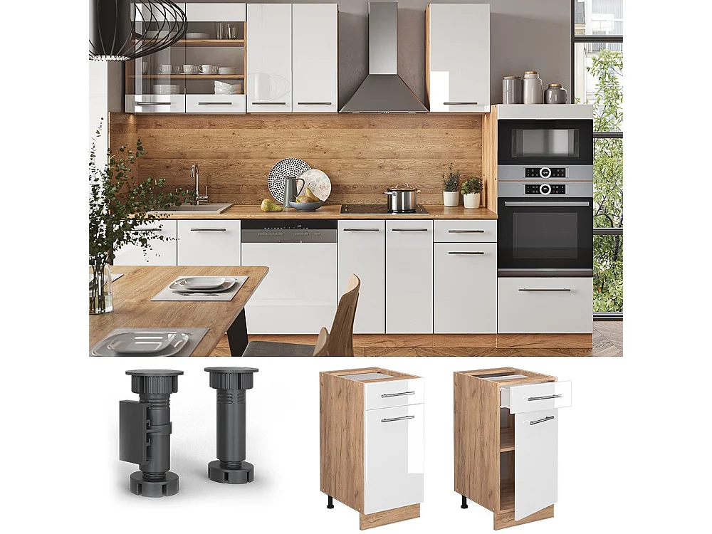 Küchenunterschrank weiß hochglanz 40x60x82 fame-line