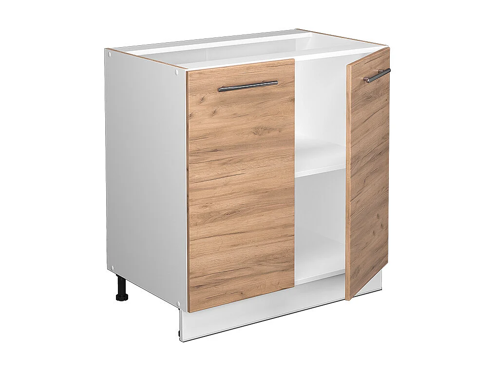 Meuble bas sous-évier chêne de force doré 80x51.6x82 fame-line