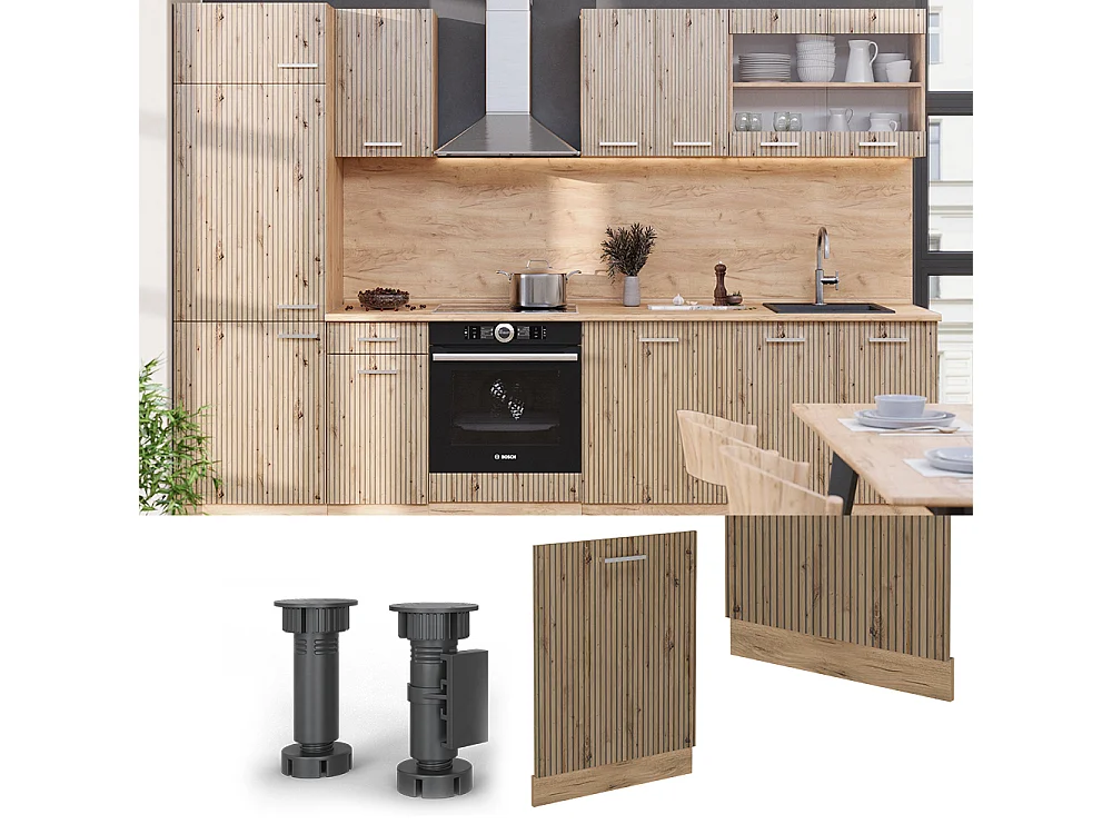 Panel frontal del lavavajillas roble artesanal 60x1.6x81.8 r-line