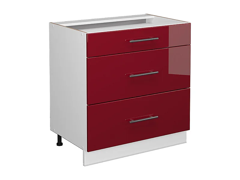 Mueble bajo de cocina rojo burdeos alto brillo 80x51.6x82 fame-line