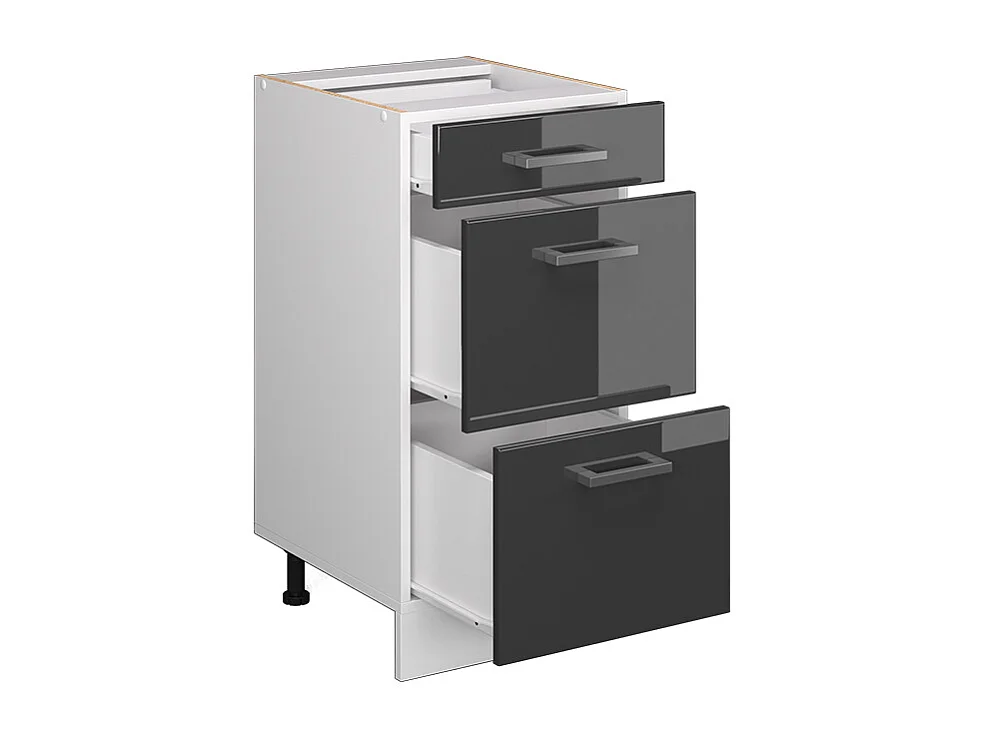 Mueble bajo de cocina antracita alto brillo 40x46x81.6 r-line