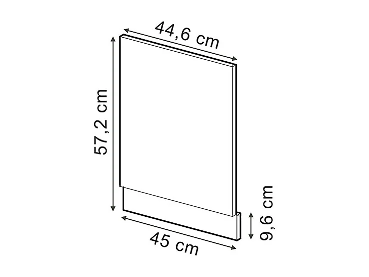 Front panel black high gloss 45x1.6x57.2 r-line