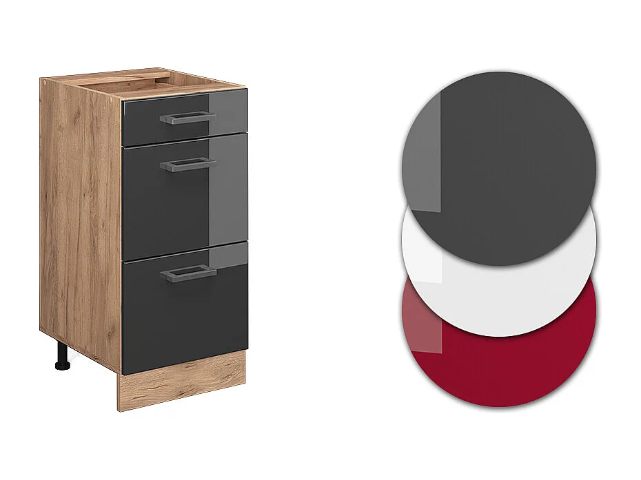 Küchenunterschrank anthrazit hochglanz 40x46x81.6 r-line