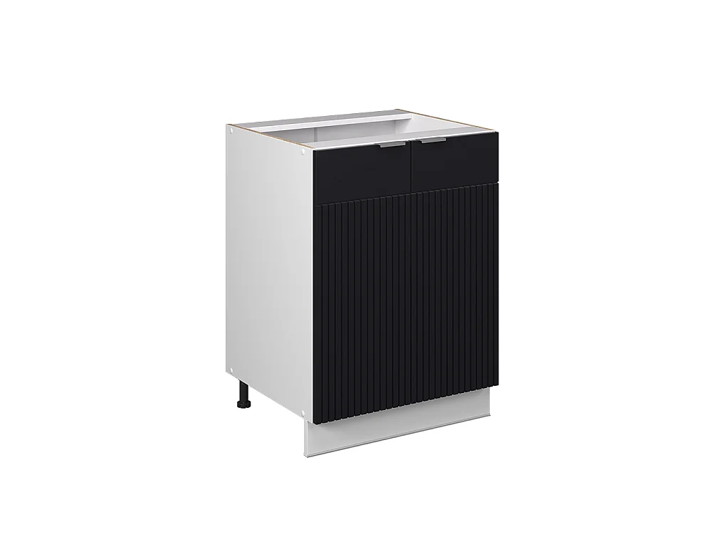Küchenunterschrank schwarz gestreift 60x51.6x82 fame-line