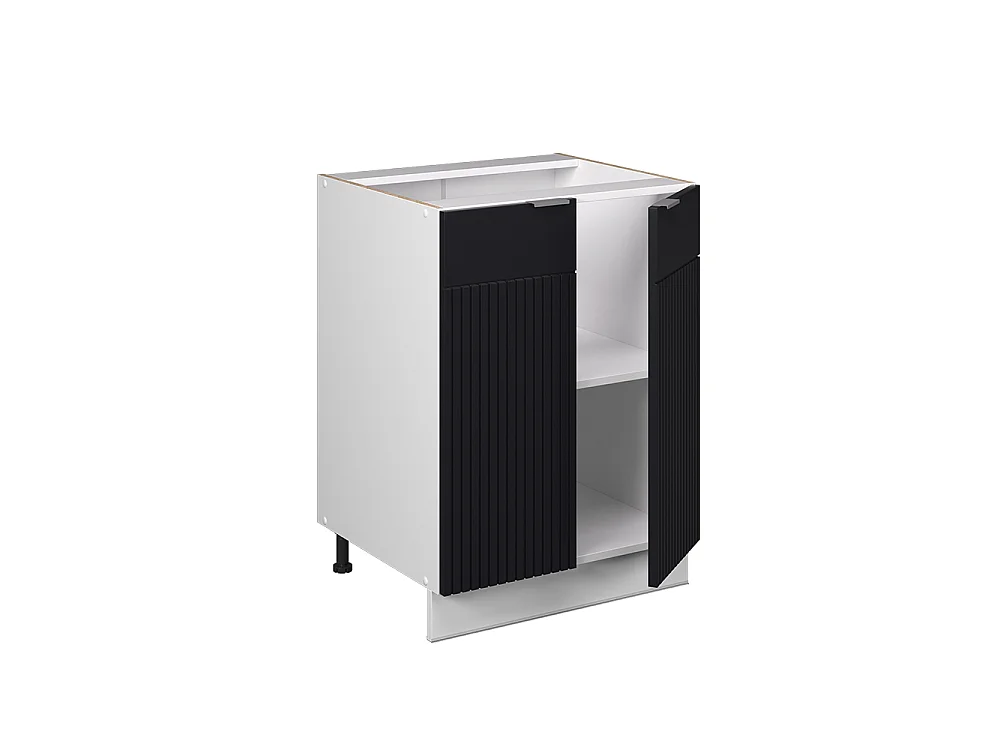 Küchenunterschrank schwarz gestreift 60x51.6x82 fame-line