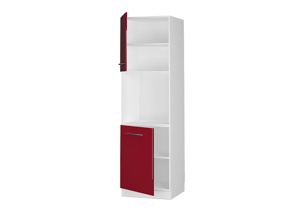 Meuble pour four rouge bordeaux haute brillance 60x58x206.8 fame-line