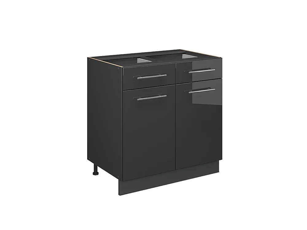 Meuble cuisine anthracite haute brillance 80x60x82 fame-line