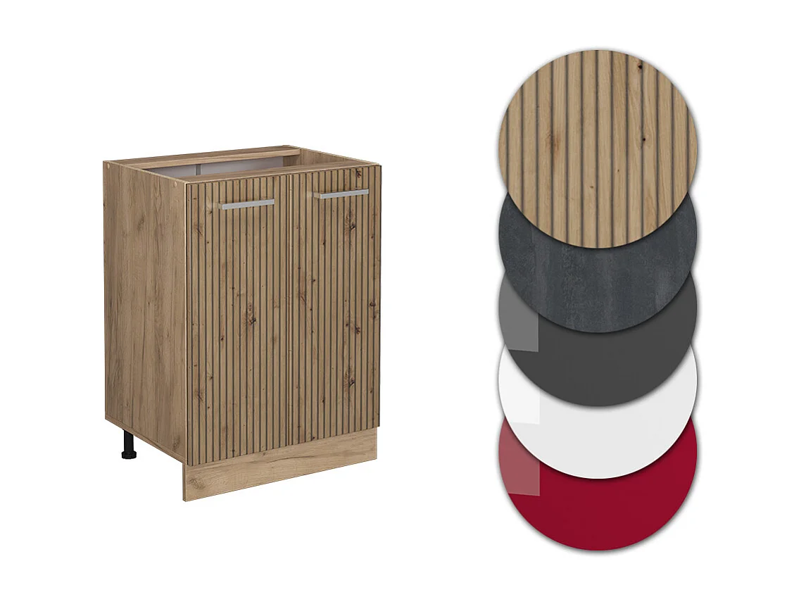 Meuble bas de cuisine chêne artisan 60x46x81.6 r-line