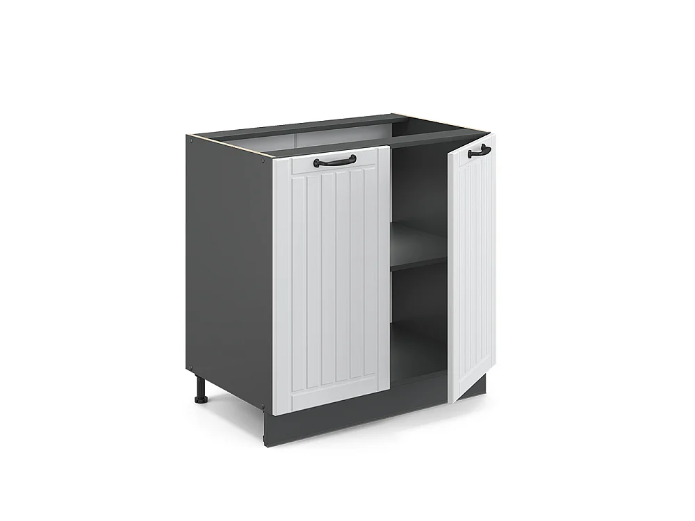 Kitchen base cabinet white country house/anthracite 80x51.6x82 fame-line