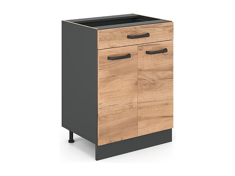 Mueble bajo de cocina roble dorado 60x46x81.6 r-line