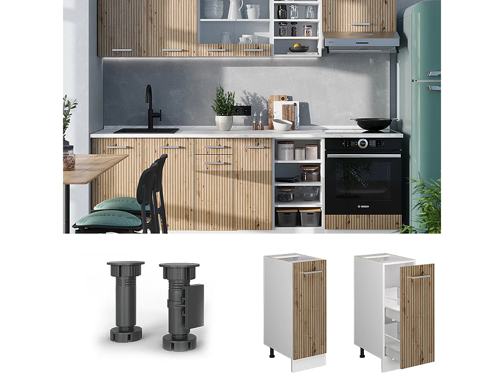 Meuble de cuisine chêne artisan 30x46x81.6 r-line