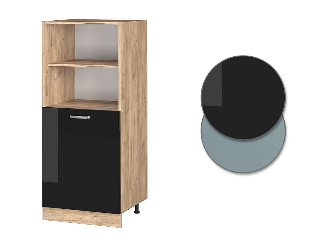 Armario para horno empotrado negro brillo intenso 60x57x143 r-line