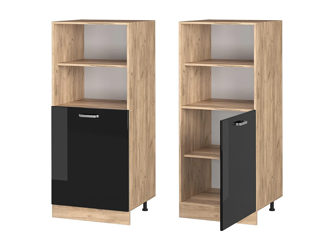 Meuble pour four noir haute brillance 60x57x143 r-line