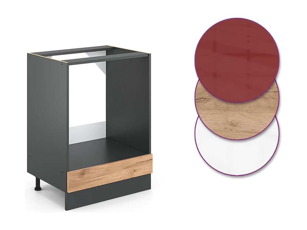 Meuble pour four chêne de force doré 60x46x81.6 r-line