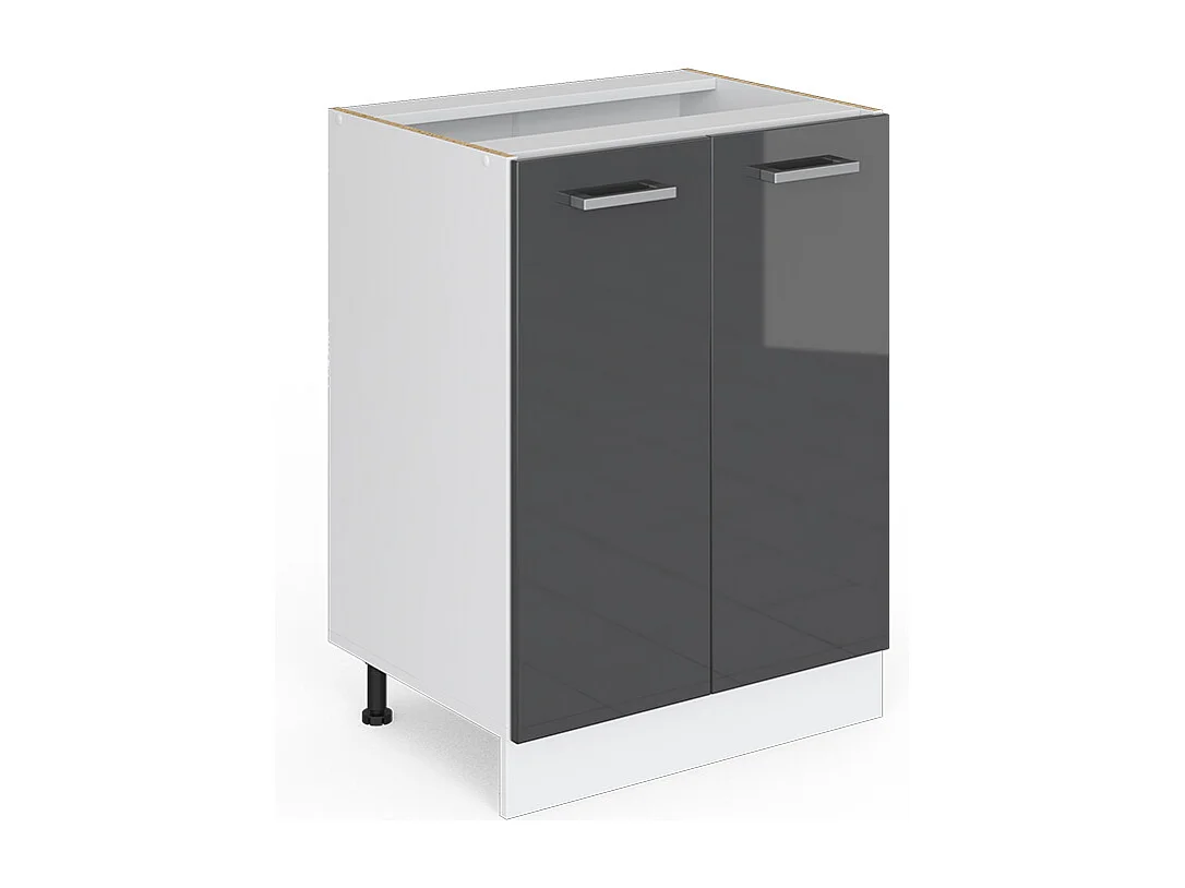 Mueble bajo de cocina antracita alto brillo 60x46x81.6 r-line