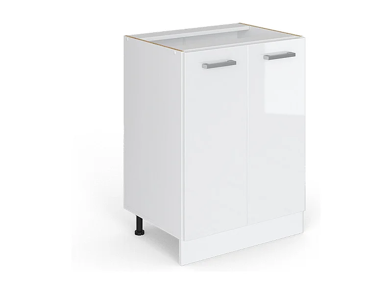 Meuble bas de cuisine blanc haute brillance 60x46x81.6 r-line