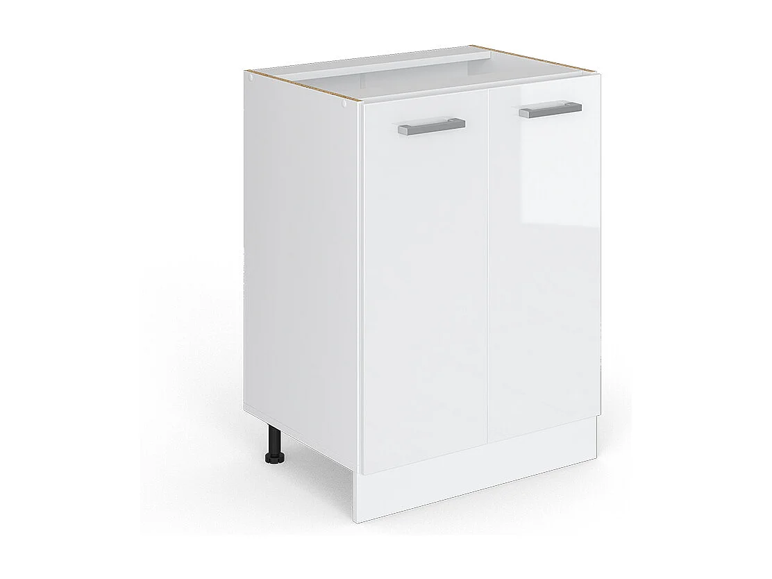 Meuble bas de cuisine blanc haute brillance 60x46x81.6 r-line