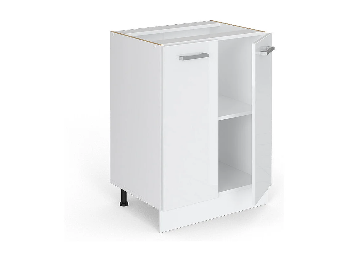 Meuble bas de cuisine blanc haute brillance 60x46x81.6 r-line