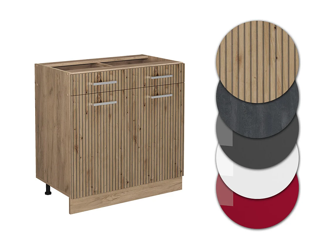 Mueble bajo de cocina roble artesanal 80x60x81.6 r-line