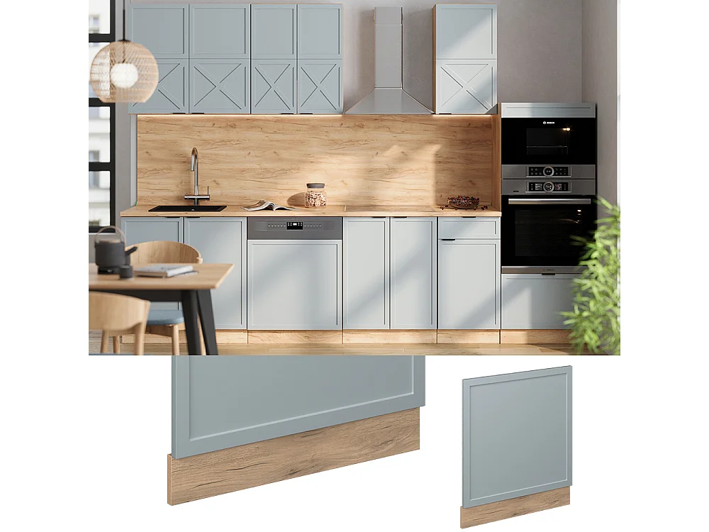 Panel frontal azul claro-gris 60x1.6x67.4 fame-line