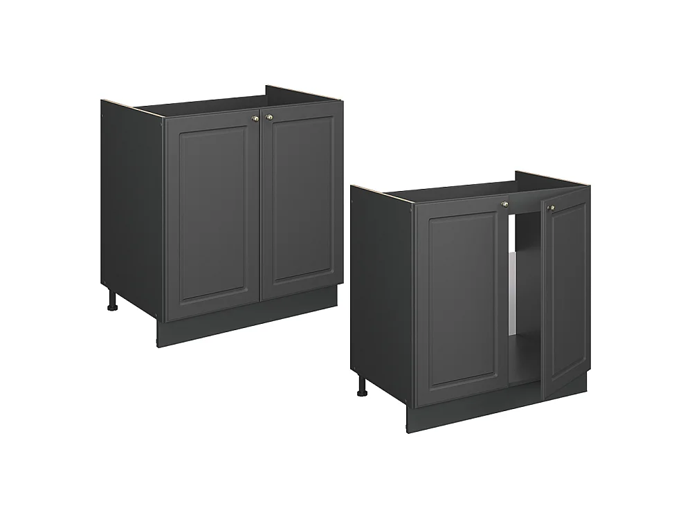 Armario bajo para fregadero antracita-oro landhaus 80x51.6x82 fame-line