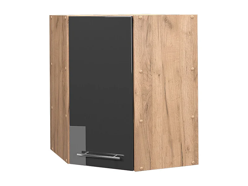 Armario colgante de esquina antracita alto brillo 57x34.1x72 fame-line