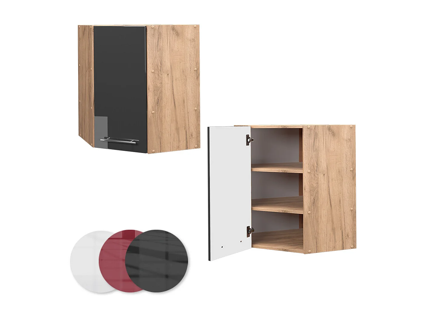 Mobile angolare da cucina antracite lucido 57x34.1x72 fame-line