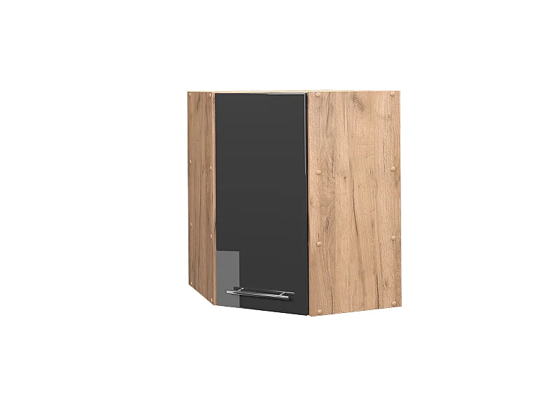 Elément haut de cuisine anthracite haute brillance 57x34.1x72 fame-line