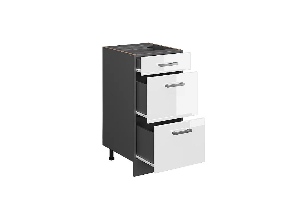 Meuble cuisine blanc haute brillance 40x46x81.6 r-line