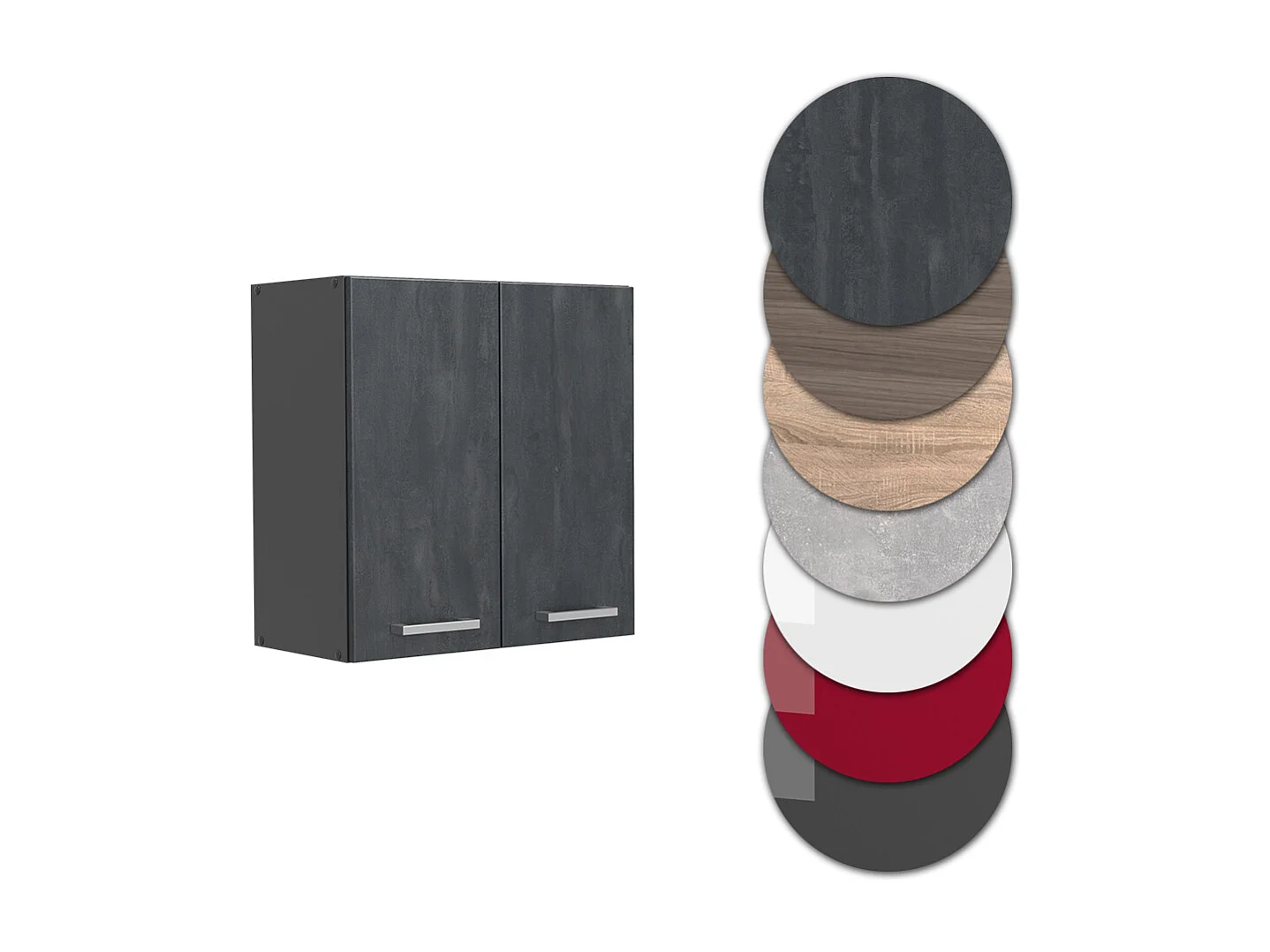 Elément haut de cuisine béton noir 60x31x60 r-line