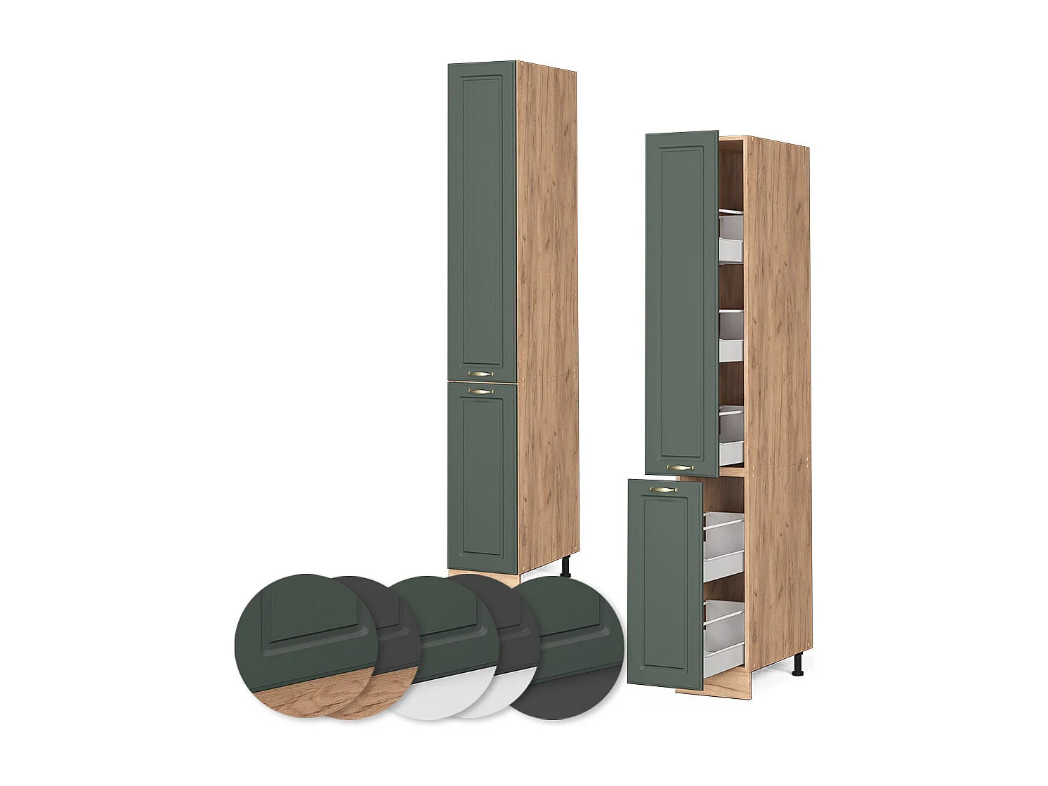 Meuble haute de cuisine vert or campagne 30x58x206.8 fame-line