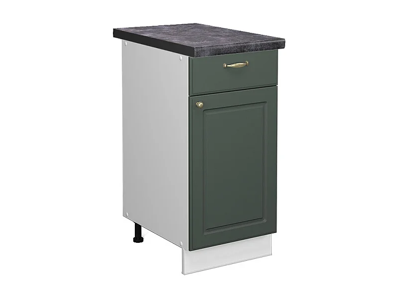 Mueble bajo de cocina verde dorado casa de campo 40x60x82 fame-line