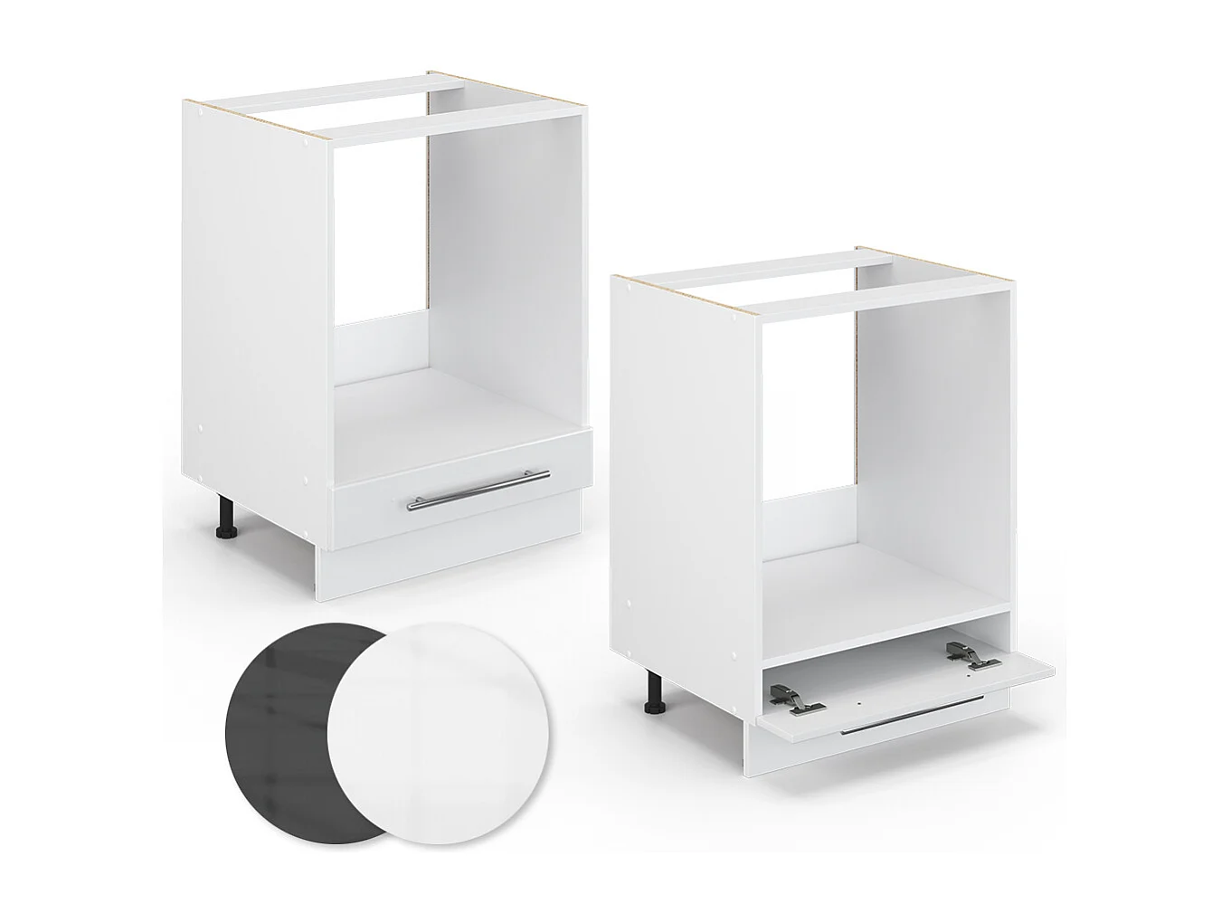 Armario para horno empotrado blanco alto brillo 60x60x82 fame-line