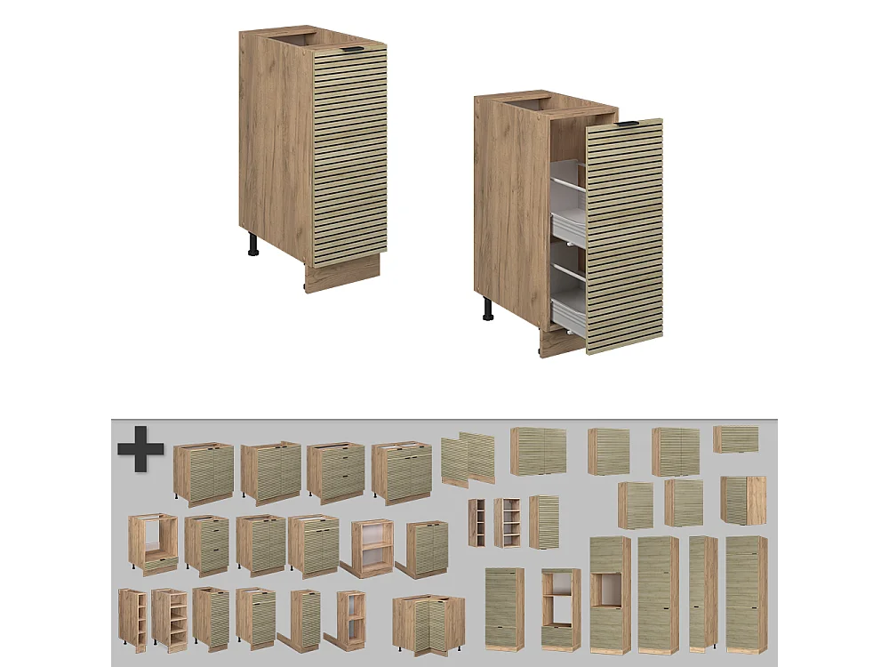 Apothekerschrank eiche paneel 30x60x82 fame-line