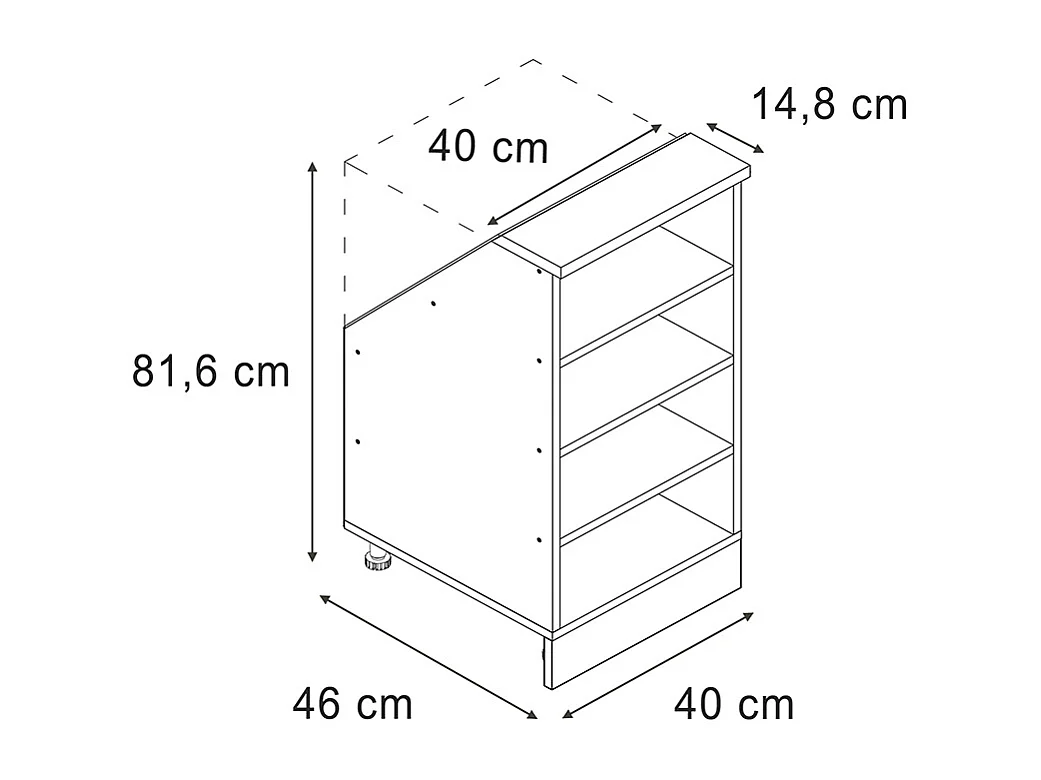 Armario de cocina para techo inclinado antracita 40x46x81.6 r-line