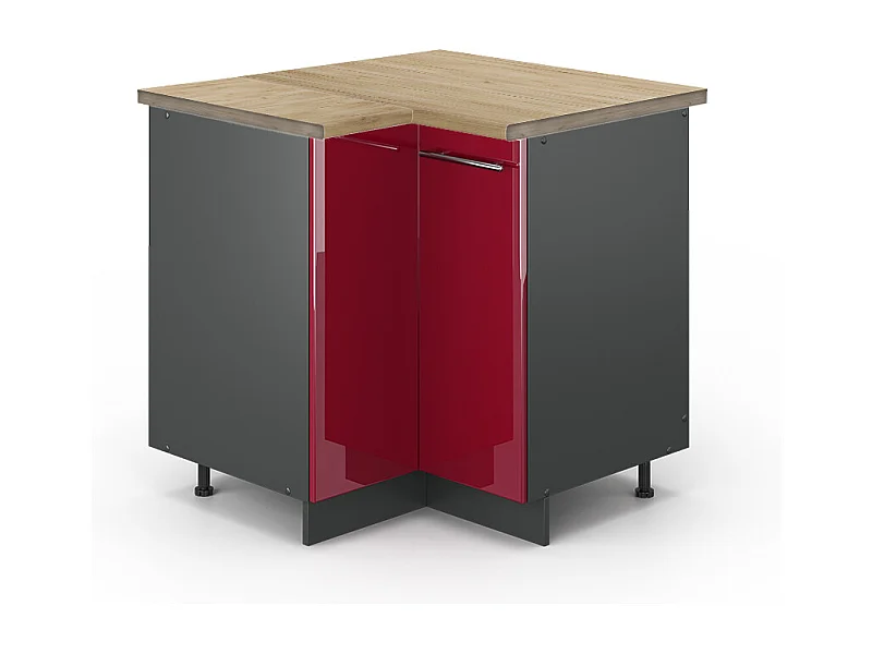 Meuble dangle rouge bordeaux haute brillance 80.5x60x82 fame-line